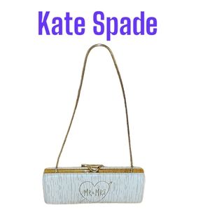 Kate Spade Wedding Belles Mr & Mrs Bridal Clutch Cream Bird Birch Tree